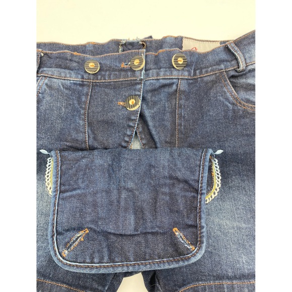 Octoberfest Women Denim Lederhosen Shorts Embroidered Bavarian Style Size 44 - Picture 11 of 12